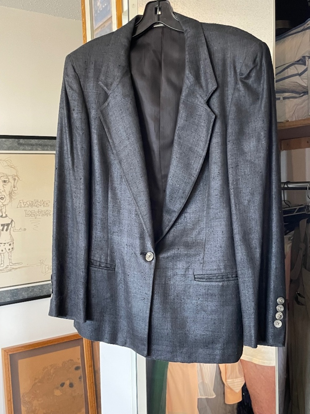 designer black silk jacket